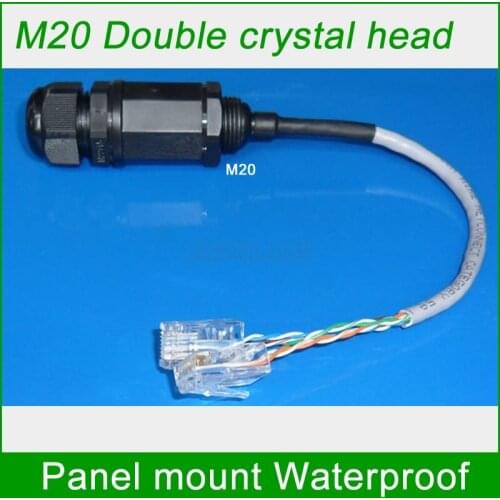 M20 RJ45 Double crystal head waterproof connector RJ45 socket with DC Power supply Signal Telecom Interface Monitoring system