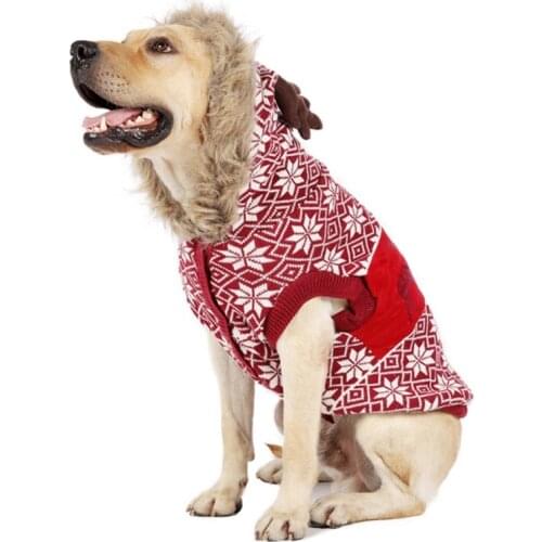 Cute Cartoon Pet Reindeer Cosplay Halloween Christmas Elk Costume Dog Puppy Hoodie Coat Jacket Clothes Soft Coral Velvet Fleece