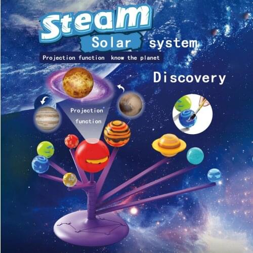 Solar System Model DIY Toys Child Science and Technology Learning Solar System Planet Teaching Assembly Coloring Educational Toy