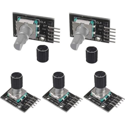 5pcs KY-040 360 Degree Rotary Encoder Module with Knob Cap for Arduino