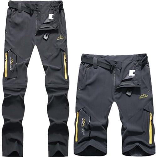Mens Hiking Camping Trousers Outdoor Fishing Hunting Trousers Quick-Dry Detachable Pants Casual Multi-Pockets Wind Pants