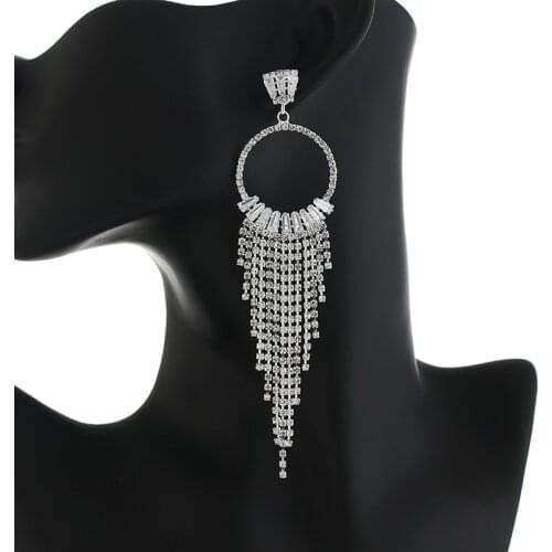 New Trend Sparkling Rhinestone Tassel Claw Chain womens Earrings Dinner Party Wedding Fashion Jewelry Accessories E765