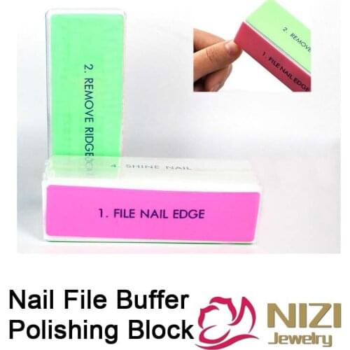 Nail File Buffer 4 Sides 2pcs Nail Art Files Buffer Square 9cmx3cmx2.5cm Polishing Block Manicure Nail Art Tool High Quality