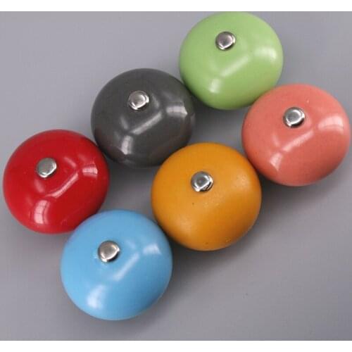 40mm Kitchen Cabinet Knob Colourful Ceramic Ball Kids Dresser Drawer Knobs Cupboard Wardrobe Handles pack of 1