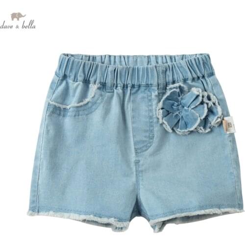 DB17442 dave bella summer baby girls fashion floral appliques shorts children kids girl cute pants infant toddler trousers
