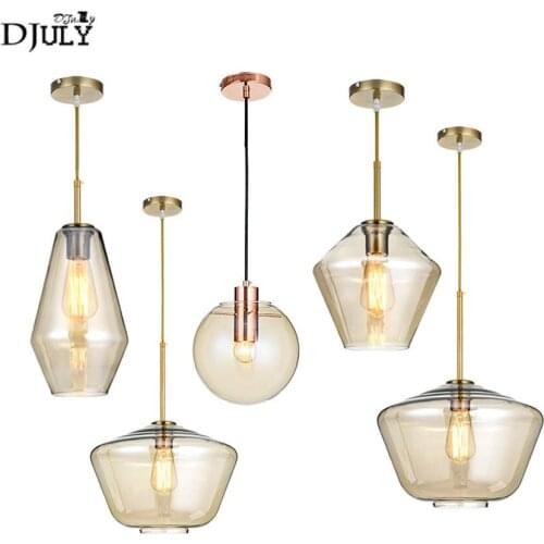 Nordic stained glass bottle pendant light for coffee store dining room bar modern home deco villa led luminaire kitchen fixtures