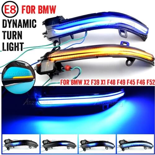 For BMW X2 X1 F48 F49 1/2 series F45 F46 F52 Sedan 2016-2018 LED Dynamic Turn Signal Light Flowing Water Blinker Flashing Light