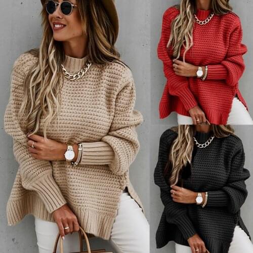 Lady Knit Sweaters Women Pullover Sweater Top Winter Clothes Girl Loose Sweaters Top Coat Casual Sweater