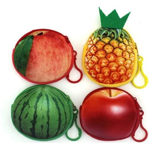 140PCS / LOT Creative Personality Fruit-Shaped Storage Bag Cute Fluffy Coin Purse Key Bag