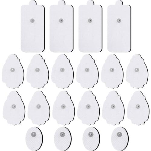20 One Electrode Pads, Reusable Self-Adhesive Replacement Pads for TENS Unit Muscle Stimulator Machine, Fit for Standard 3.5mm S