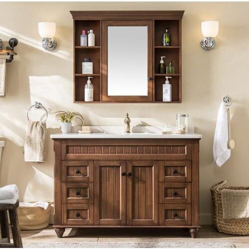2020 new bathroom furnitures solid wood vanity solid timber bathroom cabinets SV237
