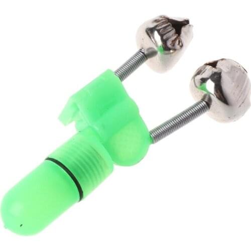 2021 New 1pc LED Light Night Fishing Rod Tip Red Twin Bells Ring Fish Bait Alarm