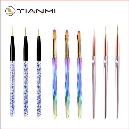 3pcs/set of Nail Line Brushes DIY Acrylic UV Glue Nail Art Painting Art French 3D Design Tool Set Engraving Pen