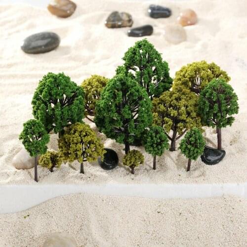 40Pcs Assorted Multi Scale Green Model Trees Train Road Railway Architecture Scenery Layout Diorama Landscape Artificial Plants