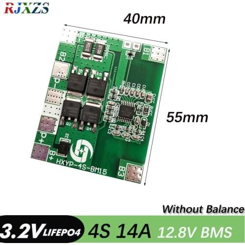 4S 14A 12.8V 18650 lifepo4 BMS PCM battery protection board bms pcm for 4S lifepo4 battery cell