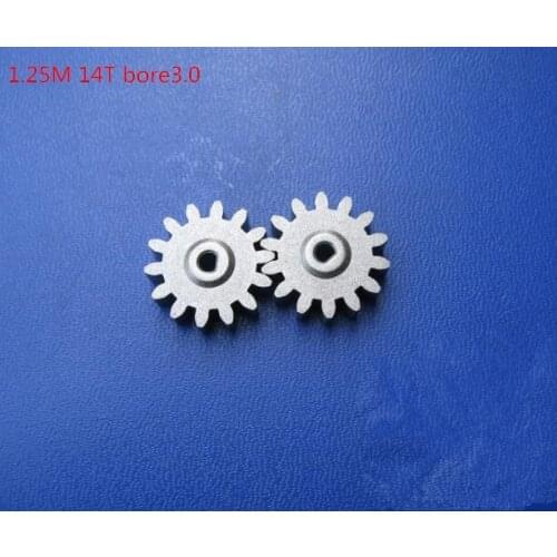 5pcs metal Mini Motor Shaft powder metallurgical gear 1.25 modulus 14T 3mm Hole DIY Robot Toys