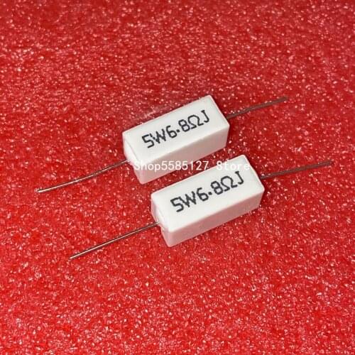 5W Ceramic Cement Resistor Ohm 5% 0.1R 0.5R 1R 2R 3R 4.7R 10R 20R 50 Ohm 100 Ohm 6.8k 10k 12k 15K 47K 50K 100k Resistor 10Pcs