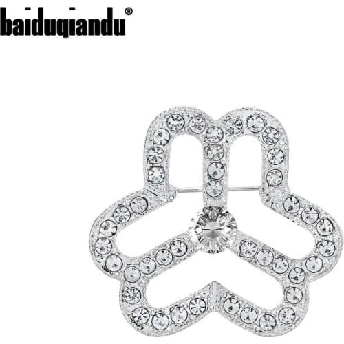 Baiduqiandu New Arrival Crystal Rhinestones Hollow Brooch Lapel Pins Jewelry Accessories for Dress Clothes