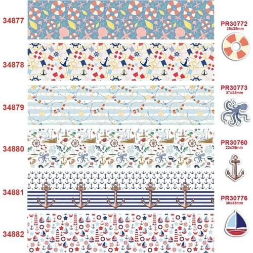 Free shipping 50 yard per size cartoon ribbon printed grosgrain ribbon 34877