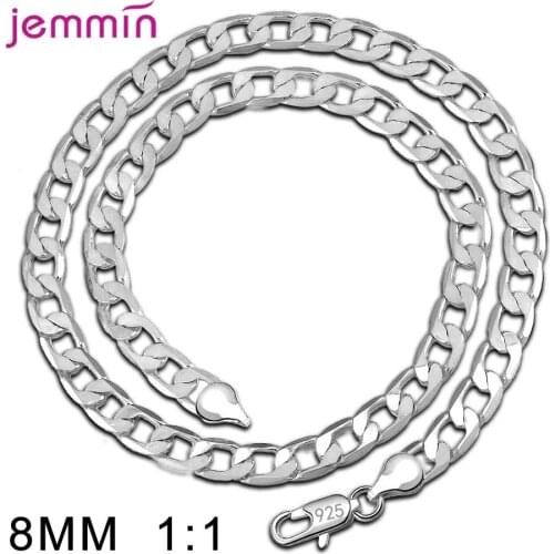 Fashion Simple 4MM One Side Body Necklace Pendant Chain Accessories For Man & Women Hot Sale 925 Sterling Silver Necklace Chains