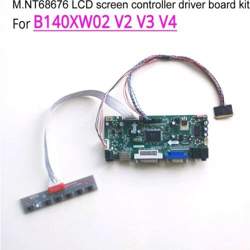 For B140XW02 V.1/V2/V3/V4/V0 1366*768 M.NT68676 display controller drive board VGA DVI LVDS 40-Pin WLED LED notebook PC kit