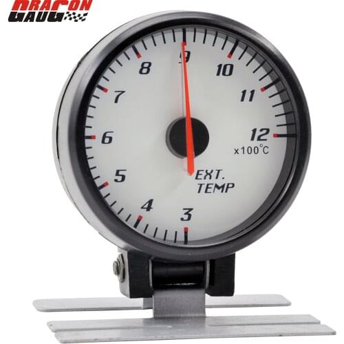 Dragon Gauge 60mm Pointer White Face Blue backlight Car Meter Ext Temp Gauge Exhaust Temperature Meter Temperature Meter
