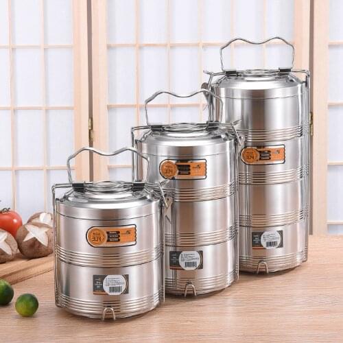 Double Wall Stainless Steel Bento Box Round Outdoor Leakproof Thermal Food Container Student Adult Food Warm Lunch Box Portable