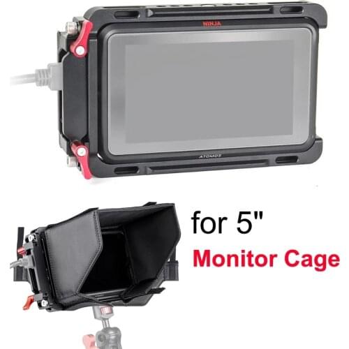 EachRig Monitor Cage with built-in NATO Rail Extra HDMI-Cable Clamp for ATOMOS Ninja V Shinobi 5 inch Camera Field Monitor