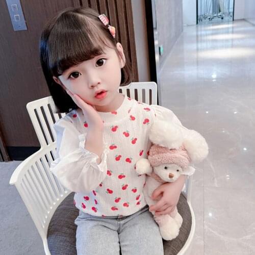 Girls Tshirt Heart Pattern Girls Top Patchwork Tshirt Kids Spring Autumn Childrens Clothing Girl