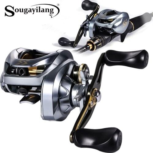 Sougayilang Baitcasting Reel 11+1 Ball Bearings 7.6:1 Gear Ratio Magnetic Brake Metal Left Right Hand Fishing Reel Carp Fishing