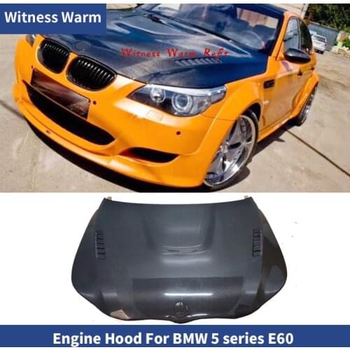 For E60 engine cover Carbon Fiber / FRP Engine Hood Bonnets For BMW 5 Series E60 engine bonnet 2003-2009