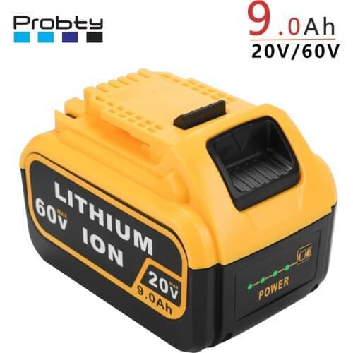 New 20V 60V 9.0Ah DCB606 Replacement Li-ion Battery for DeWalt MAX XR 20V/60Vpower tool 9000mAh lithium Battery