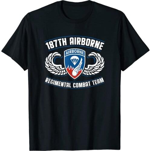 187th Airborne Rakkasan Shirts for Men T-Shirt Short Casual 100% COTTON O-Neck Harajuku Shirt