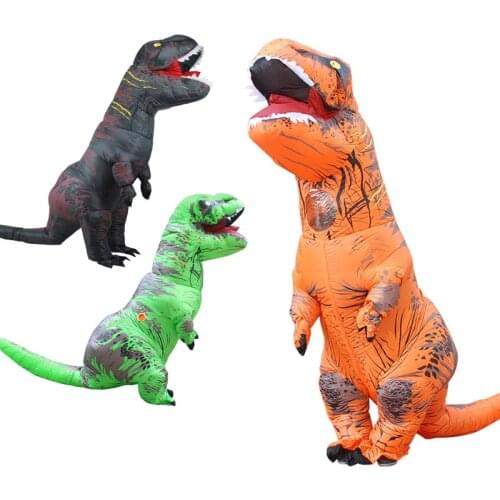 Inflatable Costume Adult Inflatable Velociraptor Costume Halloween Dinosaur T REX Costumes For Men Fancy Dress Cosplay Dinosaur