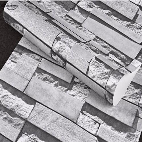 Beibehang Chinese brick texture non - woven wallpaper simple bedroom living room TV background clothing store