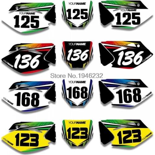 NICECNC Custom Number Plate Background Graphics Sticker & Decal For Kawasaki KX450F KXF450 2006 2007 2008 KX 450F KXF 450
