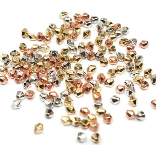 Wholesale 4MM 1000pcs Small Facet CCB Beads silver Plated CCB Square Beads Plastic Spacer Loose Beads DIY