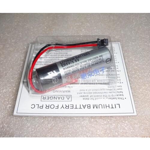 Wholesales!! 10PCS 100% Original New ER6V 3.6V 2000mAh PLC Battery With Black Plug Free Shipping