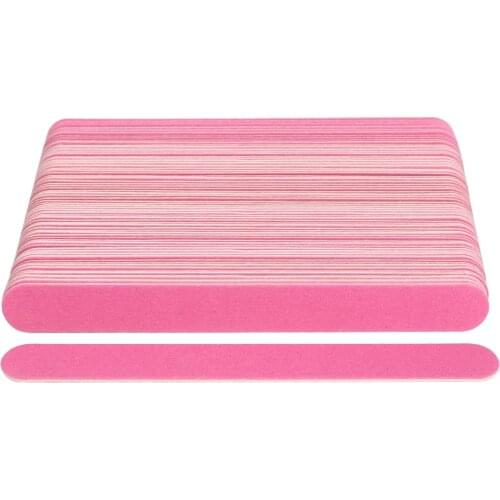 100Pcs Nail Files Wooden Block Buffer Pink lime Pedicure Manicure UV Gel Nail Polish Files Polisher Tools Professional Nail File