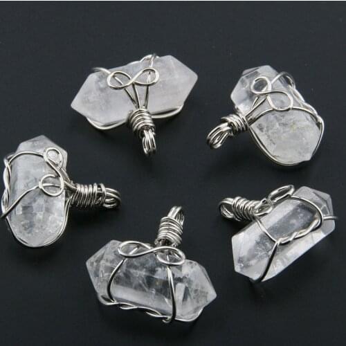 Natural White Crystal Stonel Pendant Water Irregular Shape Pendants for Jewelry Making DIY Necklace Accessories27*27*15mm