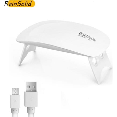 6W Mini Nail Dryer Machine Portable 6 LED UV Lamp Manicure Lamp nails USB Cable Home Use Drying UV gel Nail Polish Art Tools