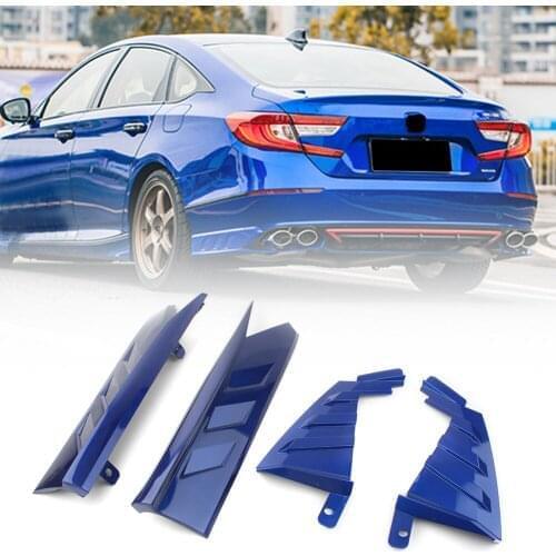For Honda Accord X 2018 2019 ABS Car Rear Bumper Splitter Cover ABS Side Lip Spoiler Trim 4Pcs/Set