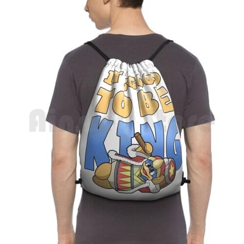 ItS Good To Be King Backpack Drawstring Bag Riding Climbing Gym Bag Nintendo Dedede King King Dedede Super Penguin Gaming