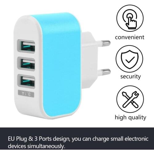 3 USB Port Wall Home Travel AC Power Charger Adapter 3.1A EU Plug Wholesale new