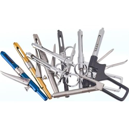 1Pc Dental Gun Syringe Stainless steel Quantitative Press Type Syringe Dental Surgical Instrument 1.8ml Dental Surgery Tool Oral