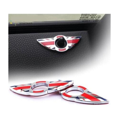 2pcs/set MINI cooper interior pin Union Jack UK Flag Zinc Alloy door pin lock sticker for mini one clubman R55 R56 R57 R58 R59