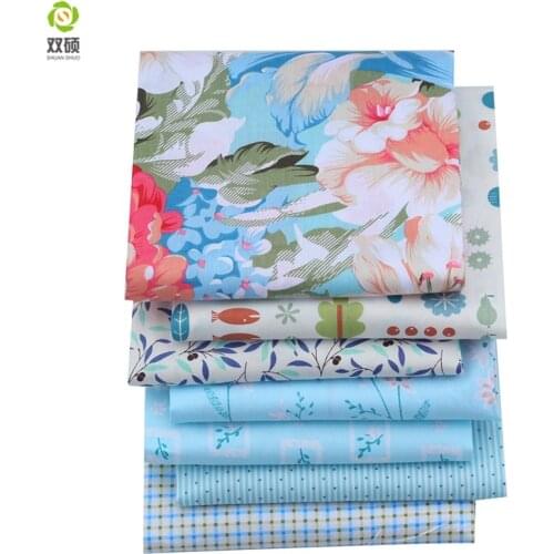 Shuanshuo New Blue Half Meter Twill Cotton Fabric Patchwork Cloth Of Handmade DIY Quilting Sewing Textile Material 160*50cm