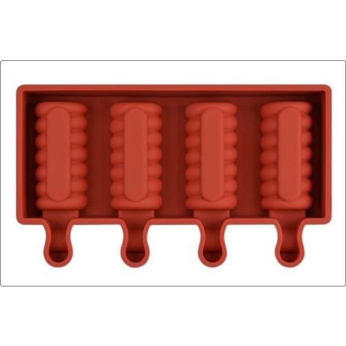 Silicone Popsicle Mold Striped Ice Cream Bar Makers DIY Kithchen Homemade Ice lolly Moulds With Popsicle Sticks 2