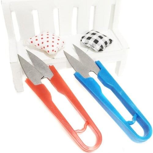 Special Tool For Cross Stitch Of Plastic Handle Color Yarn Cut U-line Head Scissors Garden Tool Small Scissors
