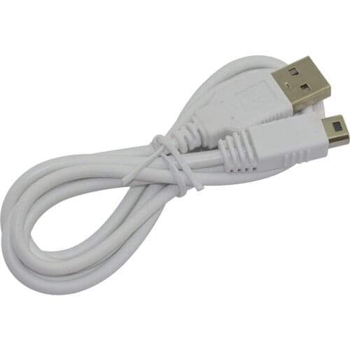 100% New High Quality White USB Charger Data Power Charging Cable for Nintendo for Wii for U GamePad Controller